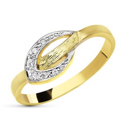 9 karat guld bicolor sølv ring 9K20611-2 Zirconia