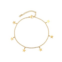 Tobillera Acero Dorado 20+5cm TAL0004DO Estrellas