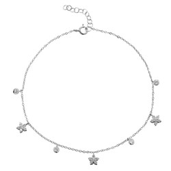 Tobillera Plata 23+2cm TOZ0014RHCZXX Estrella Circonitas