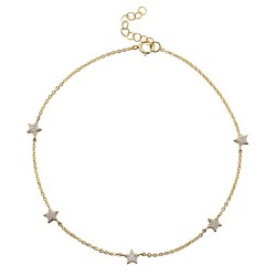 Gylden Sølv Anklet 22+3cm TOZ0009DOCZXX Star Zirconia