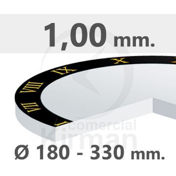 Cristal Mineral Plano con Bisel Negro