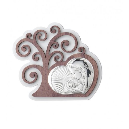 Silver Tree of Life Virgin and Child Ornament L337 15x13cm