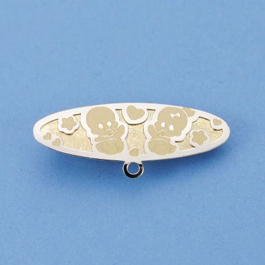 Baby Pin 18kts Gold Bicolor Babies 4664