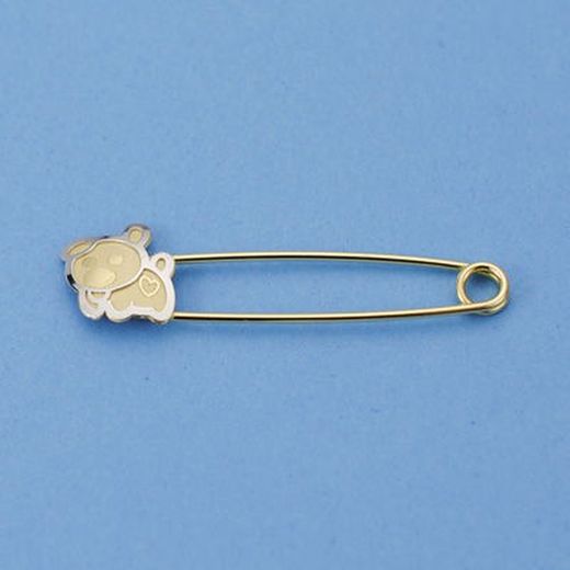 18kts Gold Baby Pin Bicolor Puppy 4687