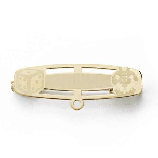 18 karat guld baby pin terninger lille gris 4678