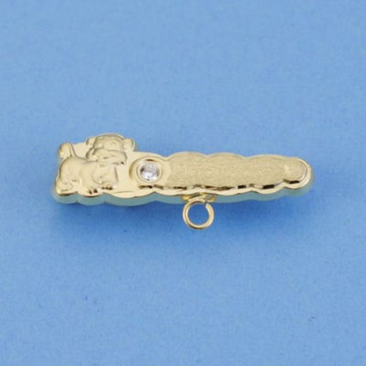 18kts Gold Baby Pin Lion Zirconia 4711