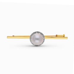 18 karat guldstift bifarvet sølv 57x14 mm 3622-8 perle
