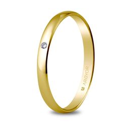 Alianza Oro 18kts Argyor-MRM 2,50mm (18)50253D Liso Con Diamante 0,01ct