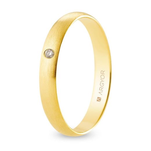Aliança Or 18kts Argyor-MRM 3,50mm (18)A35CS1D Acabat Gel Diamant 0,02ct H-SI