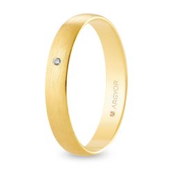 Alianza Oro 18kts Argyor-MRM 3,50mm (18)A35RS1D Acabado Satinado Diamante 0,01ct H-SI