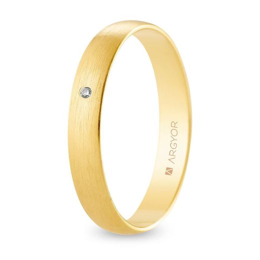 18kt Gold Argyor-MRM 3,50mm (18)A35RS1D Ehering Satin Finish Diamant 0,01ct H-SI