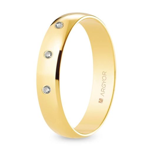 Or 18 carats Argyor-MRM 4,50 mm (18)A45RP3D Finition glacée 3 diamants 0,045 ct H-SI