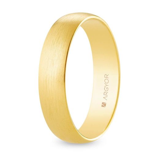 Aliança de casamento Argyor-MRM de ouro 18k 5,00 mm (18)A50RS00 com acabamento acetinado
