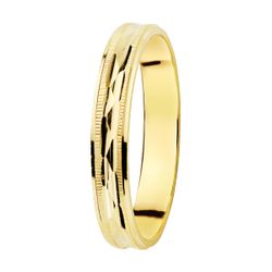 Alianza Oro 18kts Tallado & Bordes Estriados 24000521/33 3mm