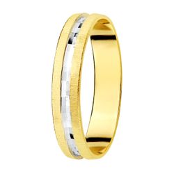 Alianza Oro Bicolor 18kts Bordes Matizados 21000131/33 3,5mm