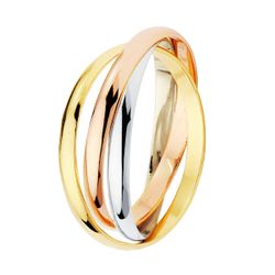 Alianza Oro Bicolor 18kts Tres Aros Cruzados 30000050/24 2mm