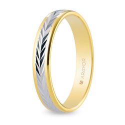 Alianza Oro Bicolor Blanco 18kts Argyor-MRM 4mm (18)5240283 Banda Central Facetada
