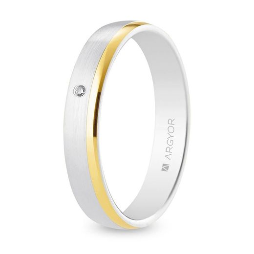 Bicolor Weißgold Alliance 18kts Argyor-MRM 4mm (18)5240545D Diamant 0,01ct