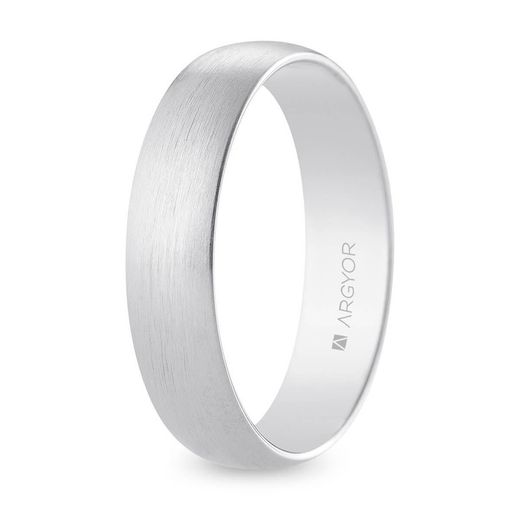 18kt White Gold Argyor-MRM 5mm Wedding Band (18)B50RS00 Satin Finish