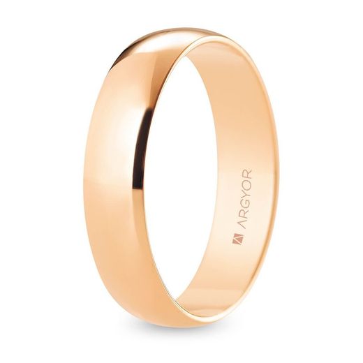 Aliança de casamento Argyor-MRM de ouro rosa 18k, 5 mm (18)R50RP00, acabamento polido