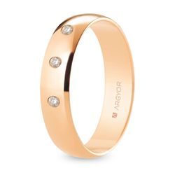 Alianza Oro Rosa 18kts Argyor-MRM 5mm (18)R50RP3D Acabado Pulido 3 Diamantes 0,06ct H-SI