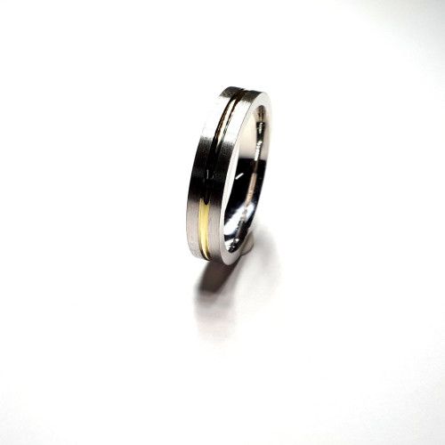 Alianza Plata Bicolor Dorada Banda 4,5mm AP30/154