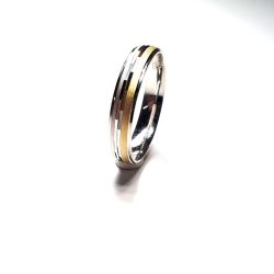 Alianza Plata Bicolor Dorada Bandas 4mm AP30/150