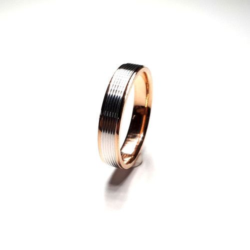 Alianza Plata Bicolor Rosa Clásica 4mm AP30/115