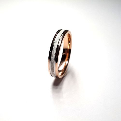 Alianza Plata Bicolor Rosa Clásica 4mm AP30/116