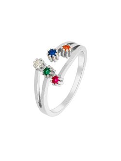 Bague Ouverte Marea Femme Argent Zircons Multicolore D02006 / AL