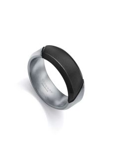Anillo Acero Bicolor Negro Viceroy Hombre 15182A02010 Esmalte Gris