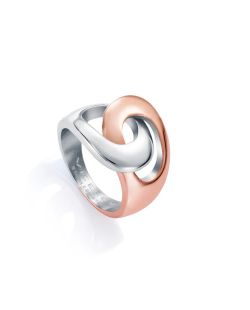 Anillo Acero Bicolor Rose Viceroy Mujer 75045A01219 Entrelazado Liso En Brillo