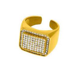 Anillo Acero Dorado Marea Hombre C00106/2923 Abierto Circonitas