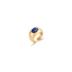 Anillo Acero Dorado Mujer AAM0010DOLP10 Piedra Mineral Lapislázuli