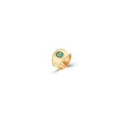 Anillo Acero Dorado Mujer AAM0014DOCA10 Piedra Mineral Calcedonia