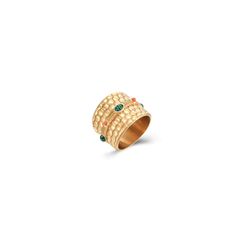 Anillo Acero Dorado Mujer AAM0018DOVA12 Piedras Minerales Varias