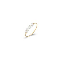 Anillo Acero Dorado Mujer AAM0021DOPA10 Piedra Mineral Perla