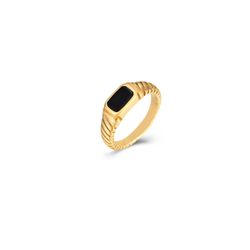 Anillo Acero Dorado Mujer AAM0025DOOX10 Piedra Mineral Turquesa