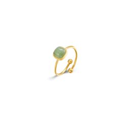 Anillo Acero Dorado Mujer AAM0028DOAQ10 Abierto C. Piedra Mineral Aquamarina