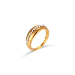 Anillo Acero Dorado Mujer AAM0036DOPA12 Perlas Símil