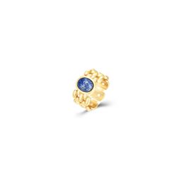 Anillo Acero Dorado Mujer AAM0048DOSL12 Piedra Sintética Sodalita