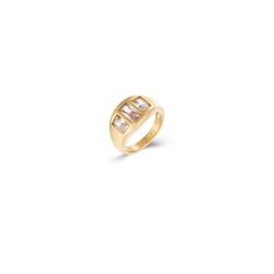 Anillo Acero Dorado Mujer AAZ0011DOXX10 Circonitas