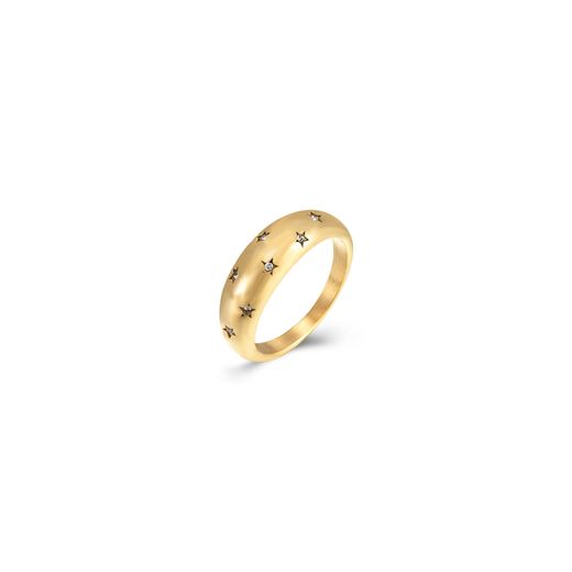 Anillo Acero Dorado Mujer AAZ0015DOXX10 Estrellas Circonitas