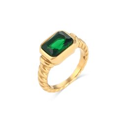Anillo Acero Dorado Mujer AAZ0020DOZV12 Trenzado Circonita