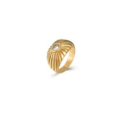 Anillo Acero Dorado Mujer AAZ0023DOXX10 Circonita