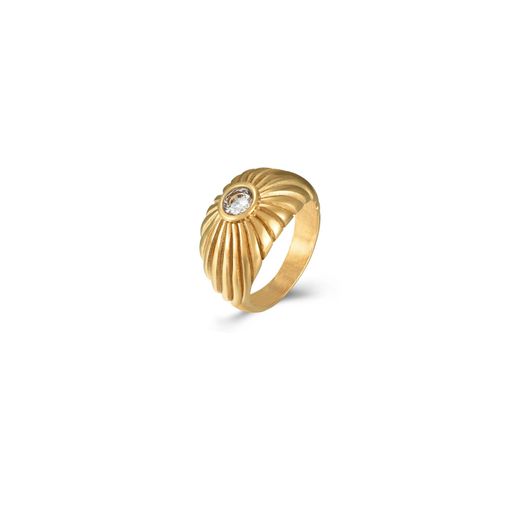 Anillo Acero Dorado Mujer AAZ0023DOXX10 Circonita