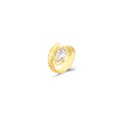 Anillo Acero Dorado Mujer AAZ0031DOXX12 Serpiente Circonita