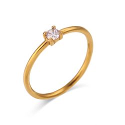 Anillo Acero Dorado Mujer AAZ0034DOLV10 Piedra Nacimiento Junio Lavanda