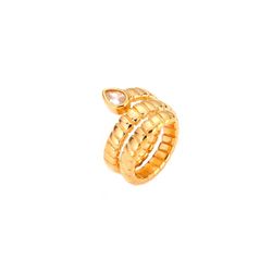 Anillo Acero Dorado Mujer AAZ0062DO12 Circonita Blanca