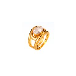 Anillo Acero Dorado Mujer AAZ0063DO12 Circonita